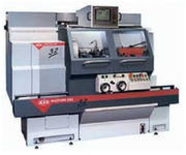 2-axis machine with Heidenhain Dialog Control Spindle bore 50mm, manual tailstock, solid and fahrendeLünette Turning diameter 300mm, turning length 900mm